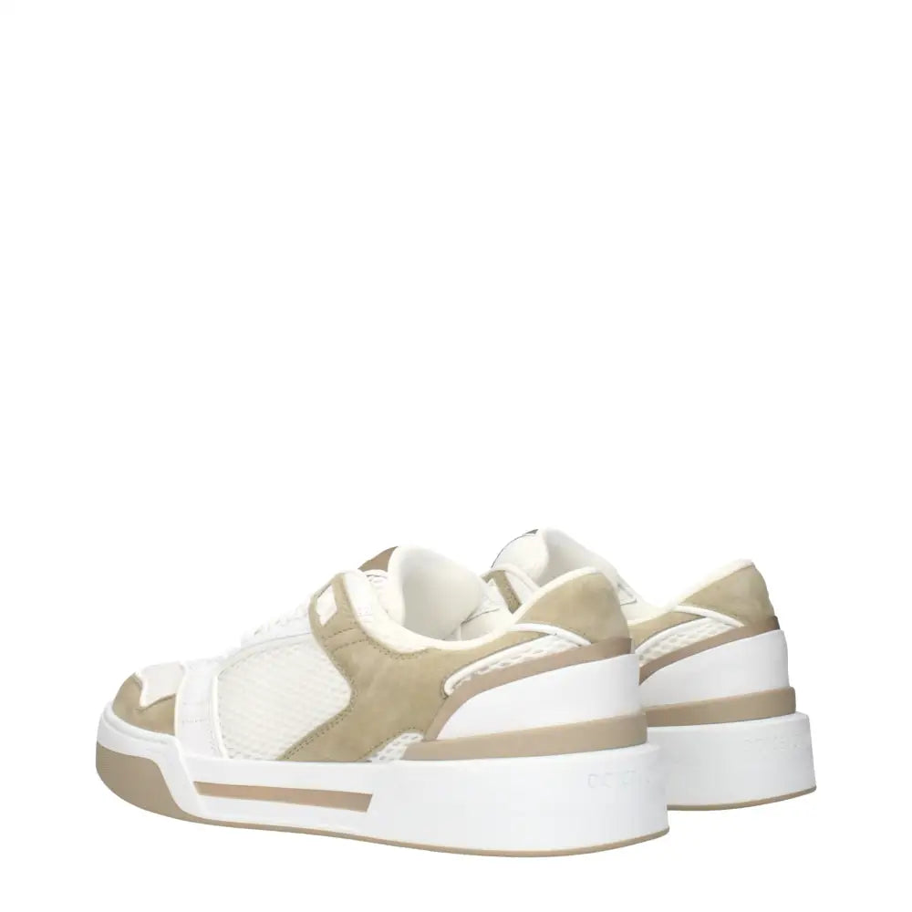 Dolce & Gabbana White Fabric Low Top Sneakers - Sneakers