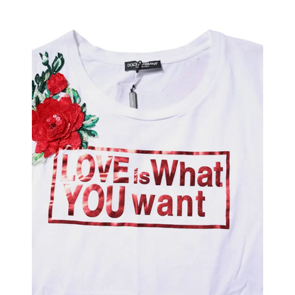 Dolce & Gabbana White Floral Graphic Print Sleeveless Tank Top - T-shirts