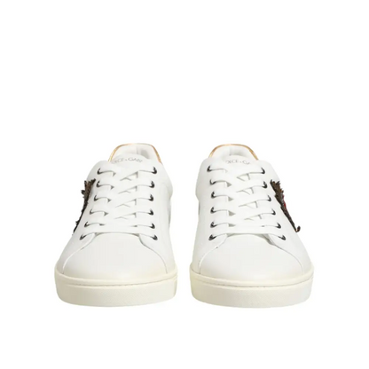 Dolce & Gabbana White Heart Embellished Sneakers Shoes