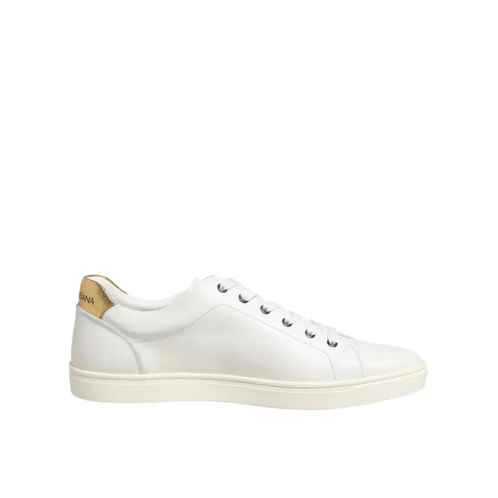 Dolce & Gabbana White Heart Embellished Sneakers Shoes
