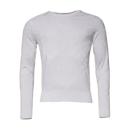 Dolce & Gabbana White Silk Crew Neck Men Pullover Sweater - Sweaters