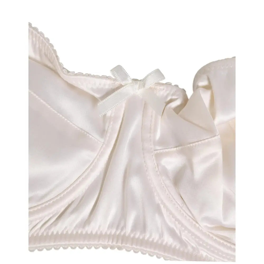 Dolce & Gabbana White Silk Satin Balconnet Lingerie Bra Underwear