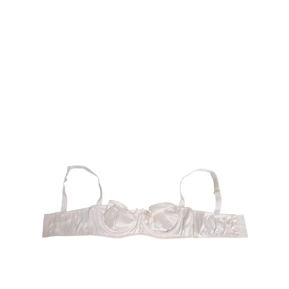 Dolce & Gabbana White Silk Satin Balconnet Lingerie Bra Underwear