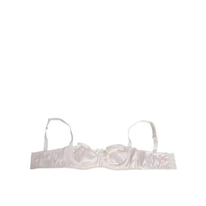 Dolce & Gabbana White Silk Satin Balconnet Lingerie Bra Underwear