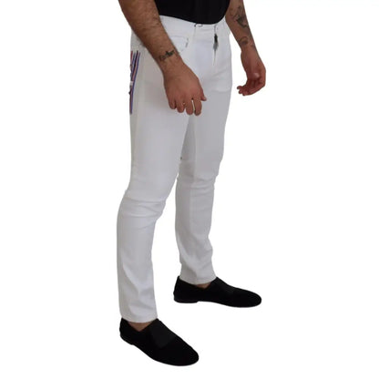 Dolce & Gabbana White Slim Skinny Stretch Cotton Denim Jeans