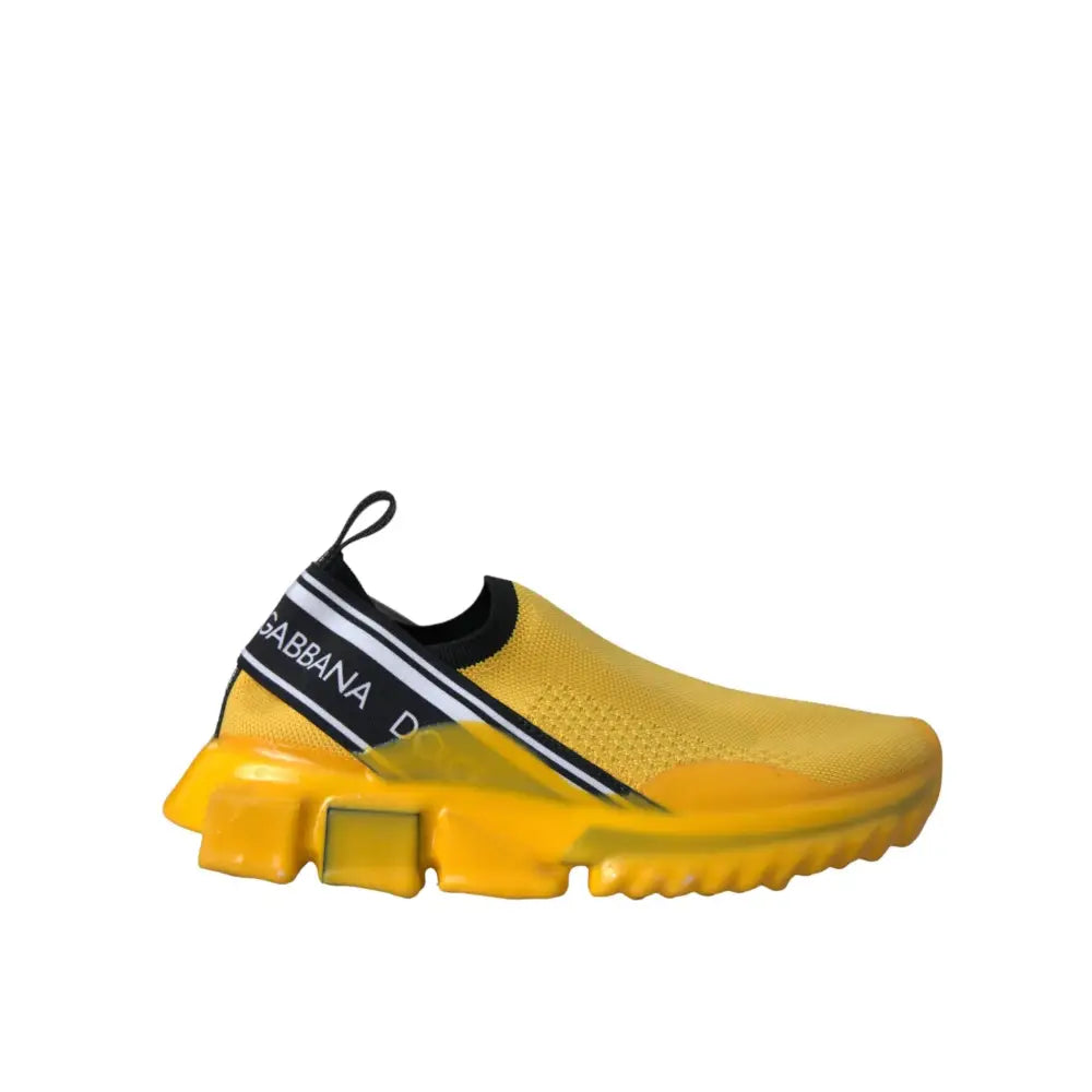 Dolce & Gabbana Yellow Sorrento Slip On Sneakers Women Shoes
