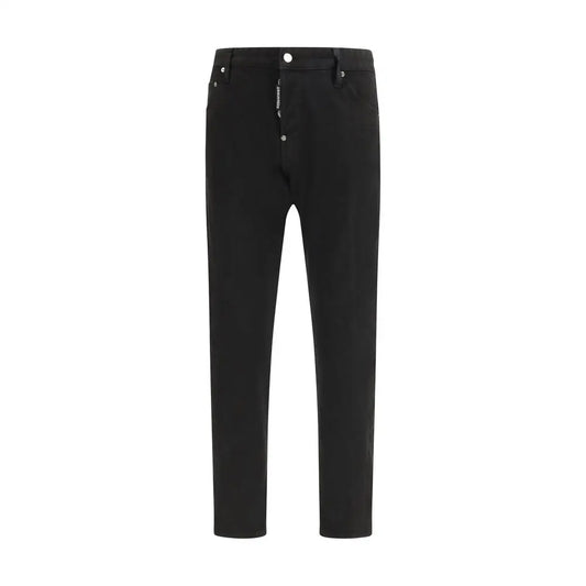 Dsquared² sorte bomulds slim fit jeans i sort med sølv hardware