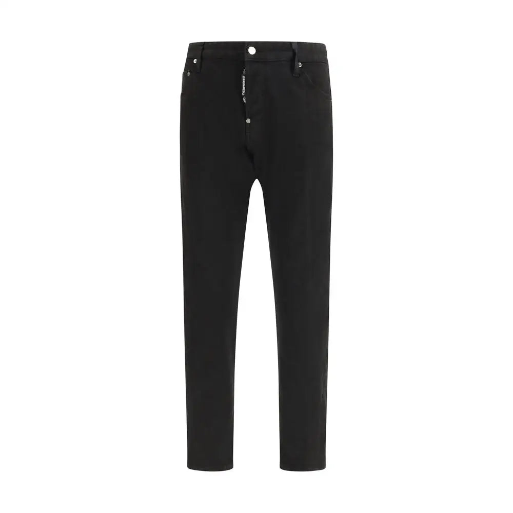 Dsquared² sorte bomuld slim fit jeans i sort med sølv hardware