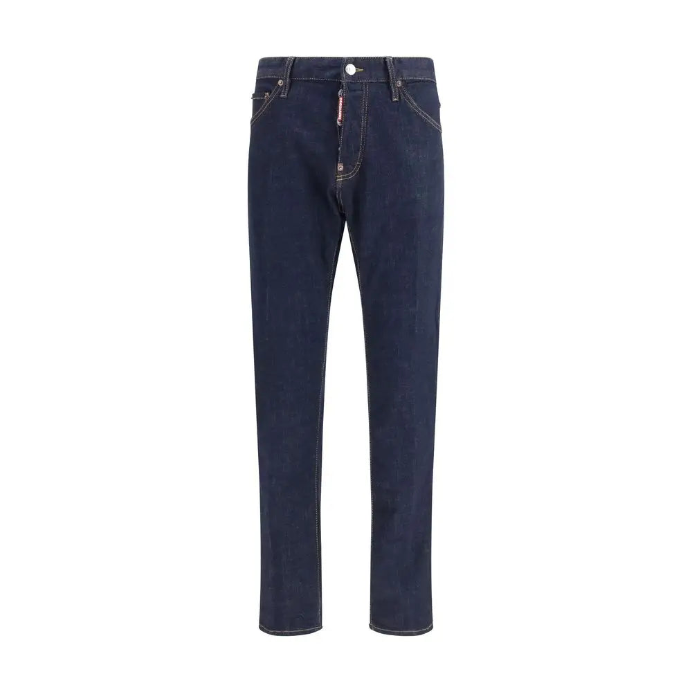 Dsquared² blå denim jeans, slim fit med fading, outlet mærkevarer