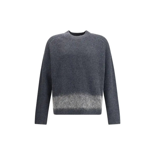 Dsquared² ribbed wool sweater i mørkegrå med gradient til lys grå bund