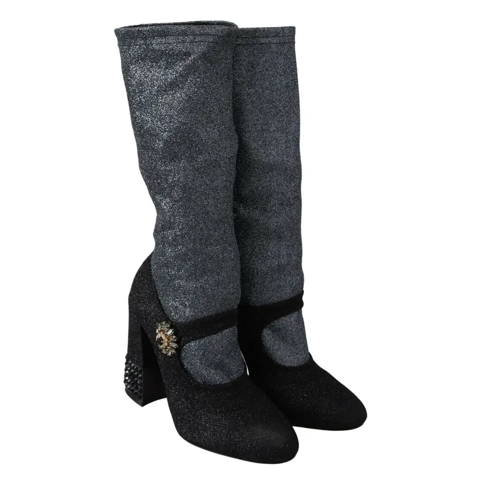 Dolce & Gabbana gabbana black crystal Mary Janes med glitterhæle