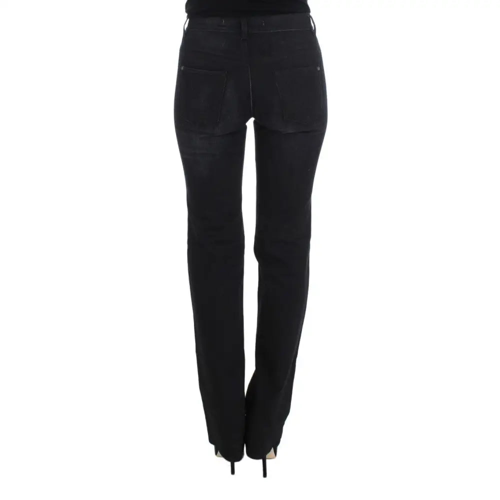Ermanno Scervino Blue Cotton Blend Slim Fit Bootcut Jeans