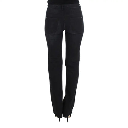 Ermanno Scervino Blue Cotton Blend Slim Fit Bootcut Jeans