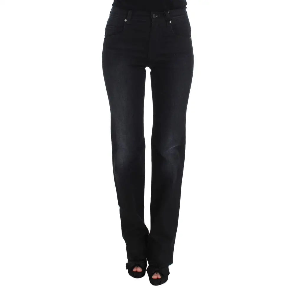 Ermanno Scervino Blue Cotton Blend Slim Fit Bootcut Jeans