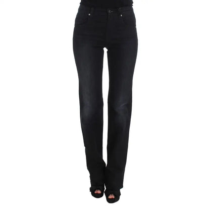 Ermanno Scervino Blue Cotton Blend Slim Fit Bootcut Jeans