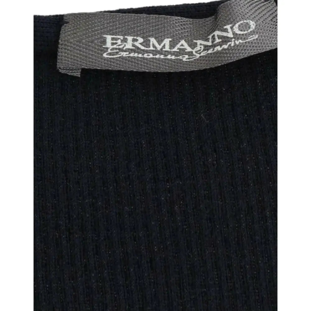 Ermanno Scervino Blue Knitted Wool Stretch Sweater Top