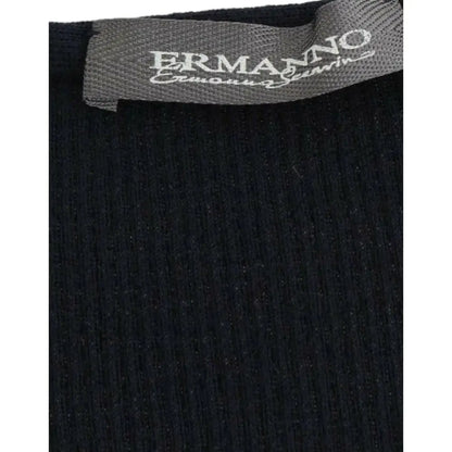 Ermanno Scervino Blue Knitted Wool Stretch Sweater Top