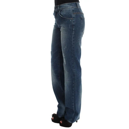 Ermanno Scervino Blue Wash Cotton Blend Slim Fit Jeans