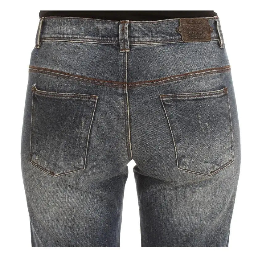 Ermanno Scervino Blue Wash Cotton Blend Slim Fit Jeans