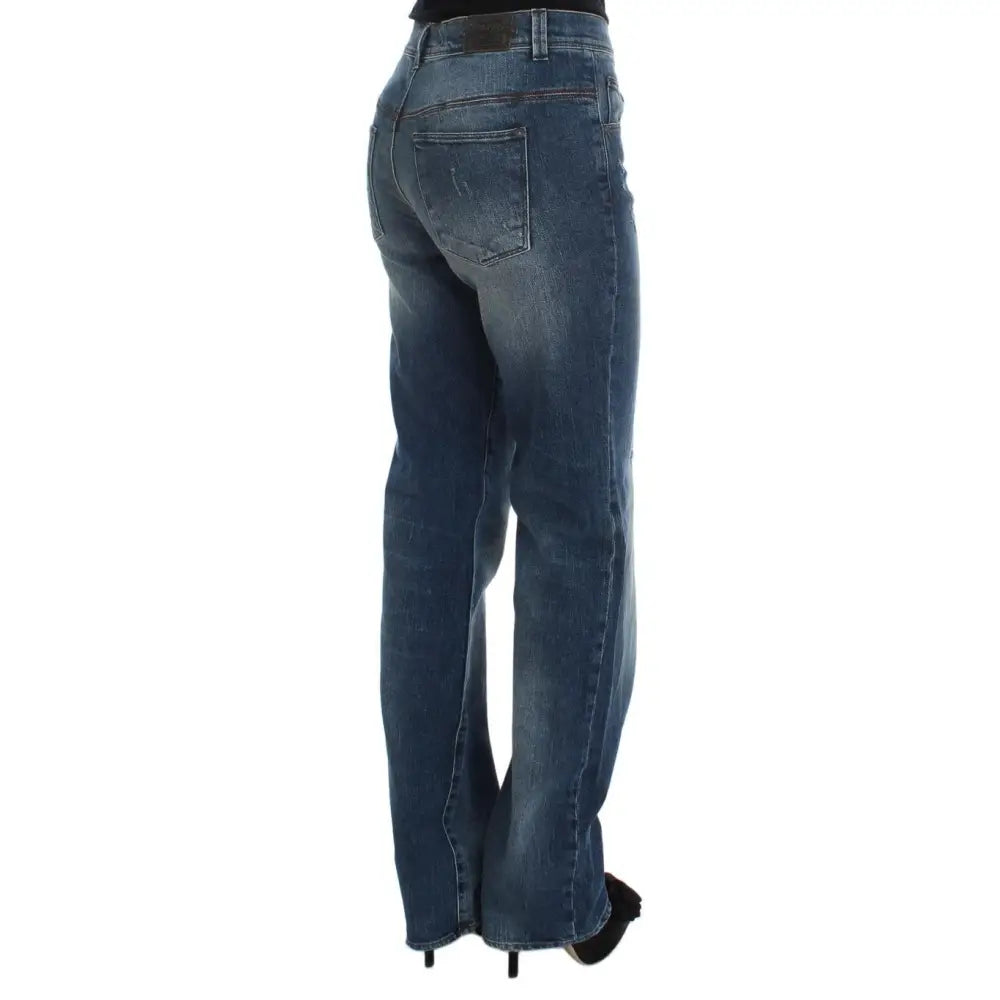 Ermanno Scervino Blue Wash Cotton Blend Slim Fit Jeans