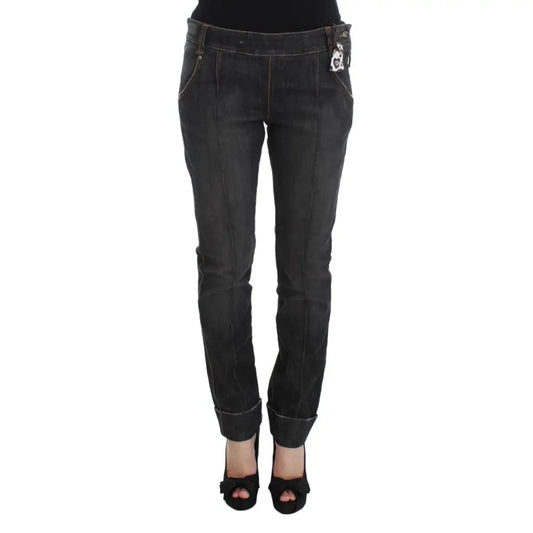 Ermanno Scervino Gray Cotton Slim Fit Denim Jeans