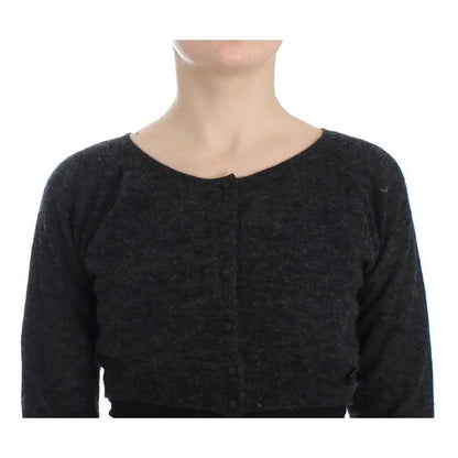 Ermanno Scervino Gray Knit Wool Cardigan Sweater