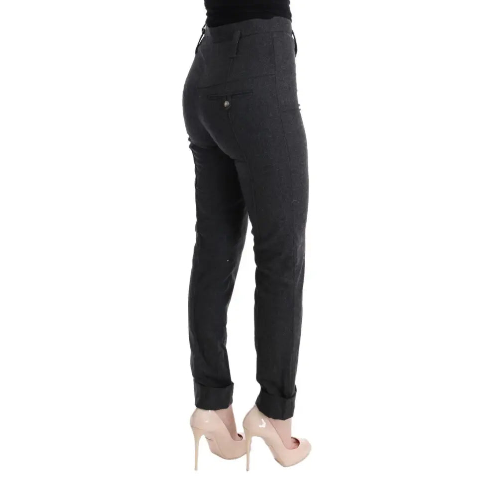 Ermanno Scervino Gray Virgin Wool Skinny Casual Pants