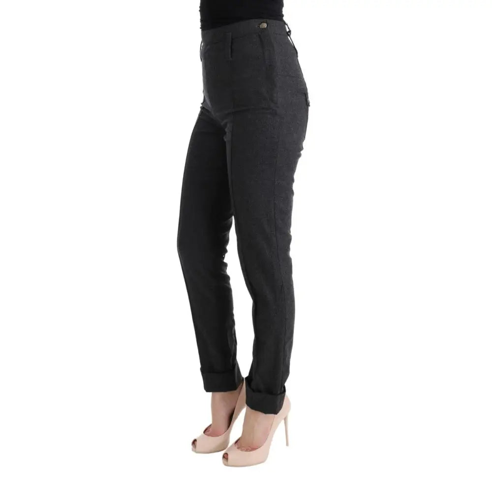 Ermanno Scervino Gray Virgin Wool Skinny Casual Pants