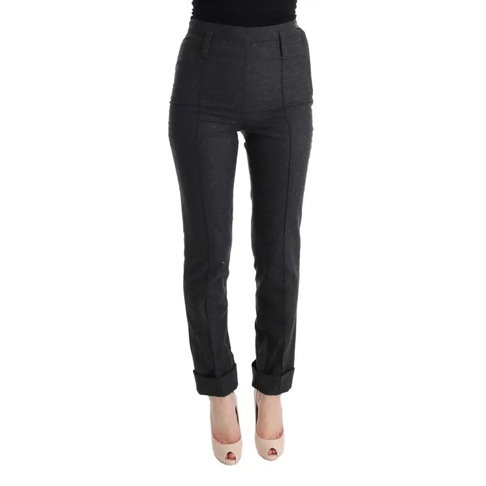 Ermanno Scervino Gray Virgin Wool Skinny Casual Pants
