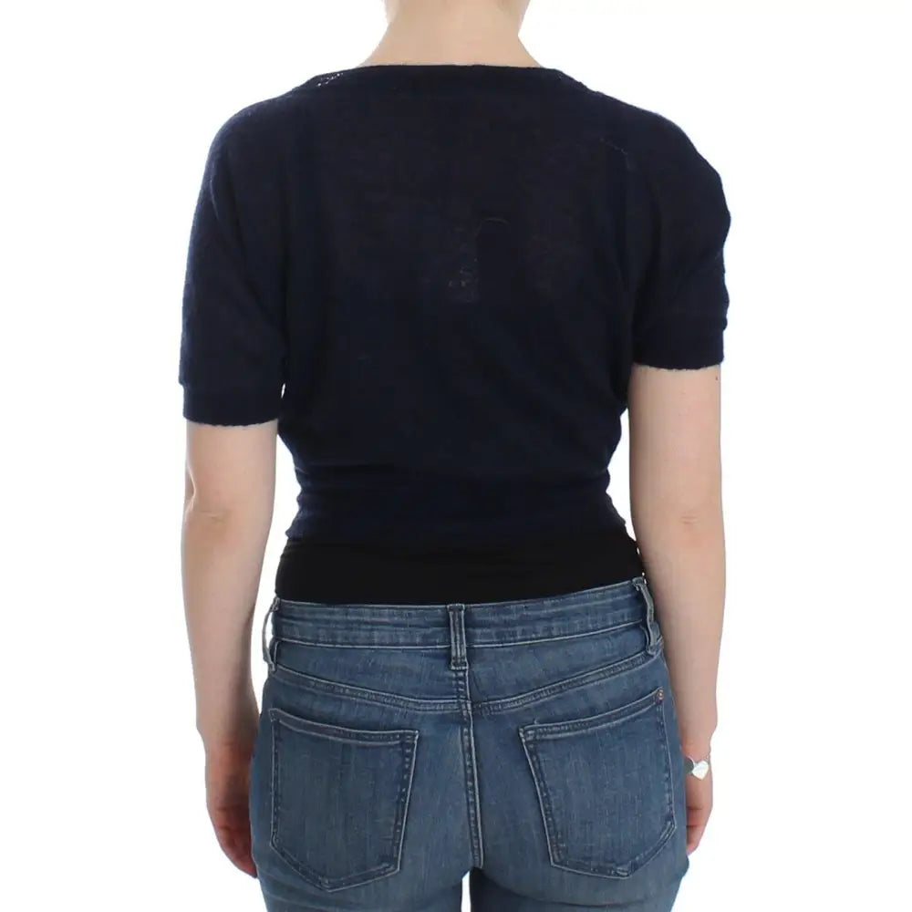 Ermanno Scervino Knit Blue Wool Sweater Cardigan
