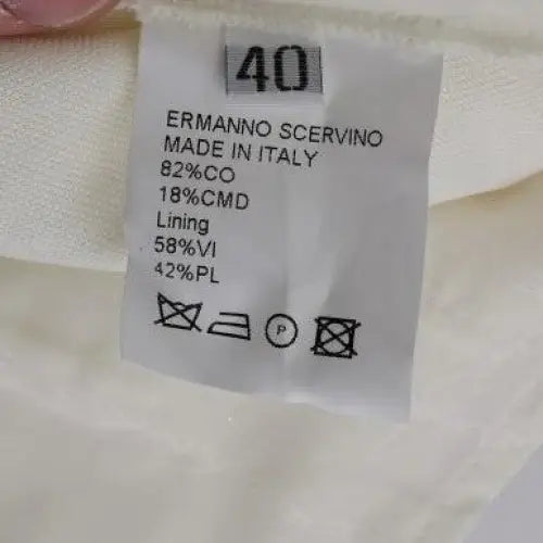 Ermanno Scervino White Cotton Regular Fit Casual Pants