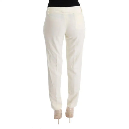 Ermanno Scervino White Cotton Regular Fit Casual Pants