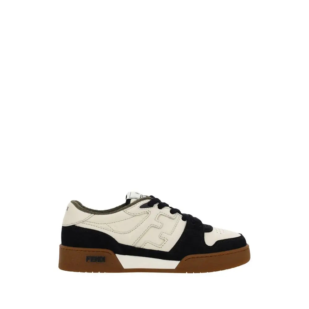 Fendi black calf læder Bos Taurus chunky sneakers i sort-hvidt