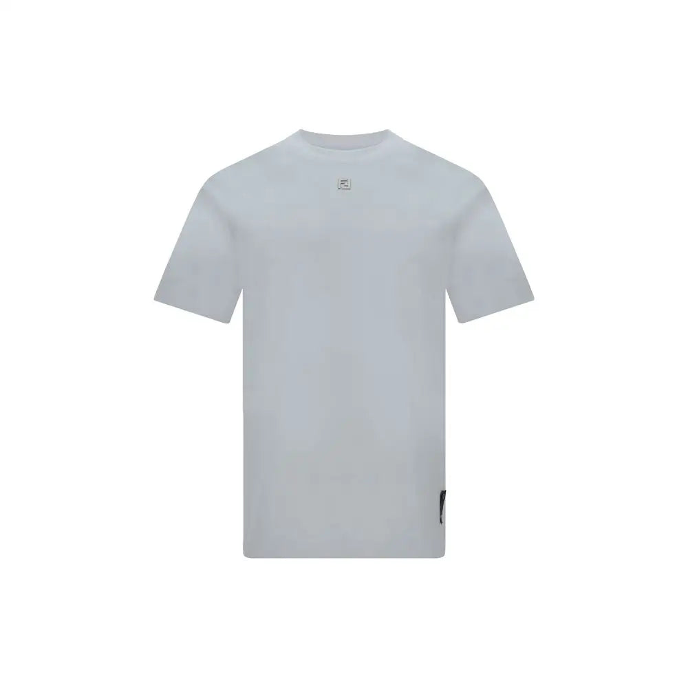 Fendi white cotton t-shirt med minimalist design og subtil logo