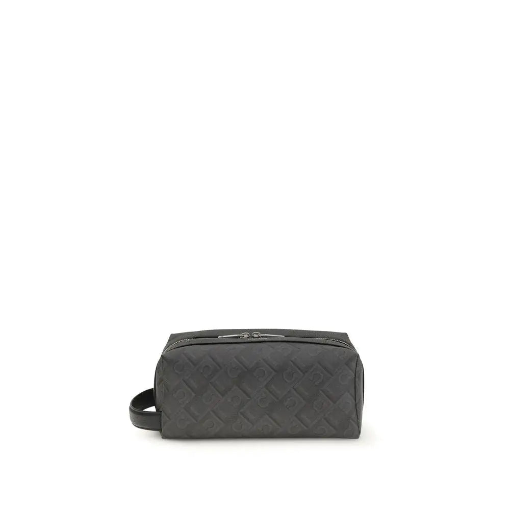 Ferragamo sort kælflæder Bos Taurus taske med tekstureret etui
