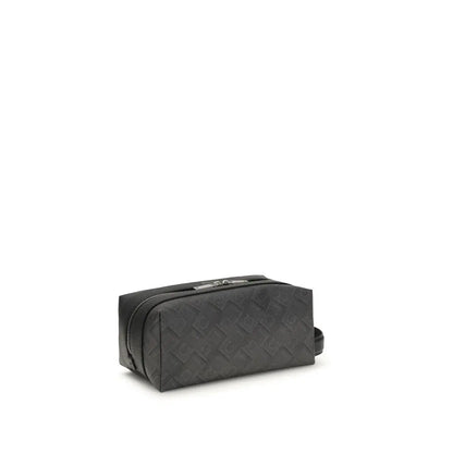 Ferragamo sort kælflæder Bos Taurus taske med sort tekstureret etui