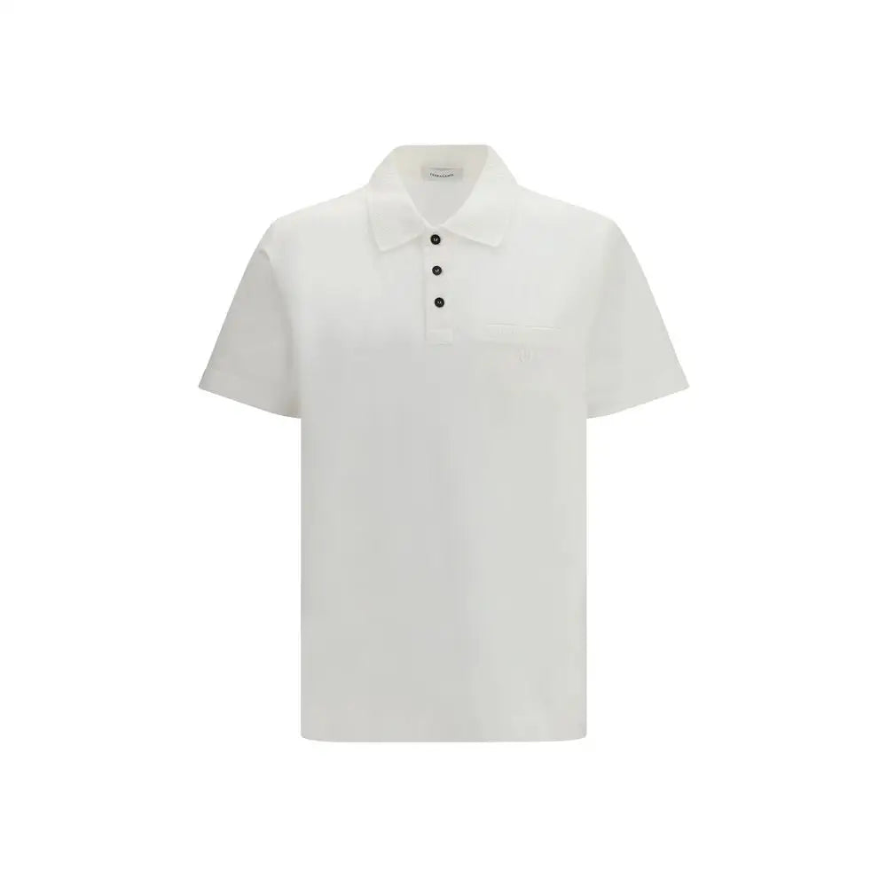 Hvid poloshirt fra Ferragamo, 100% originale brands i outlet mærkevarer