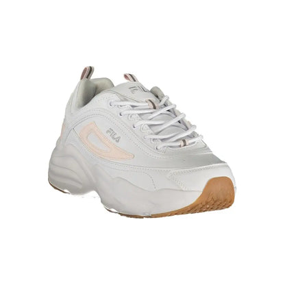 Fila bianco poliestere women sneaker in white with chunky sole and pink accents