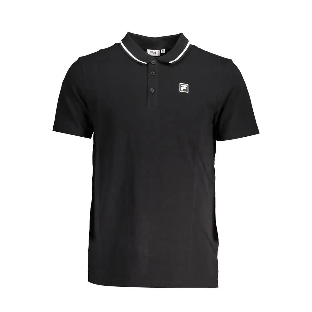 Fila Black Cotton Men Polo Shirt - Polo Shirts