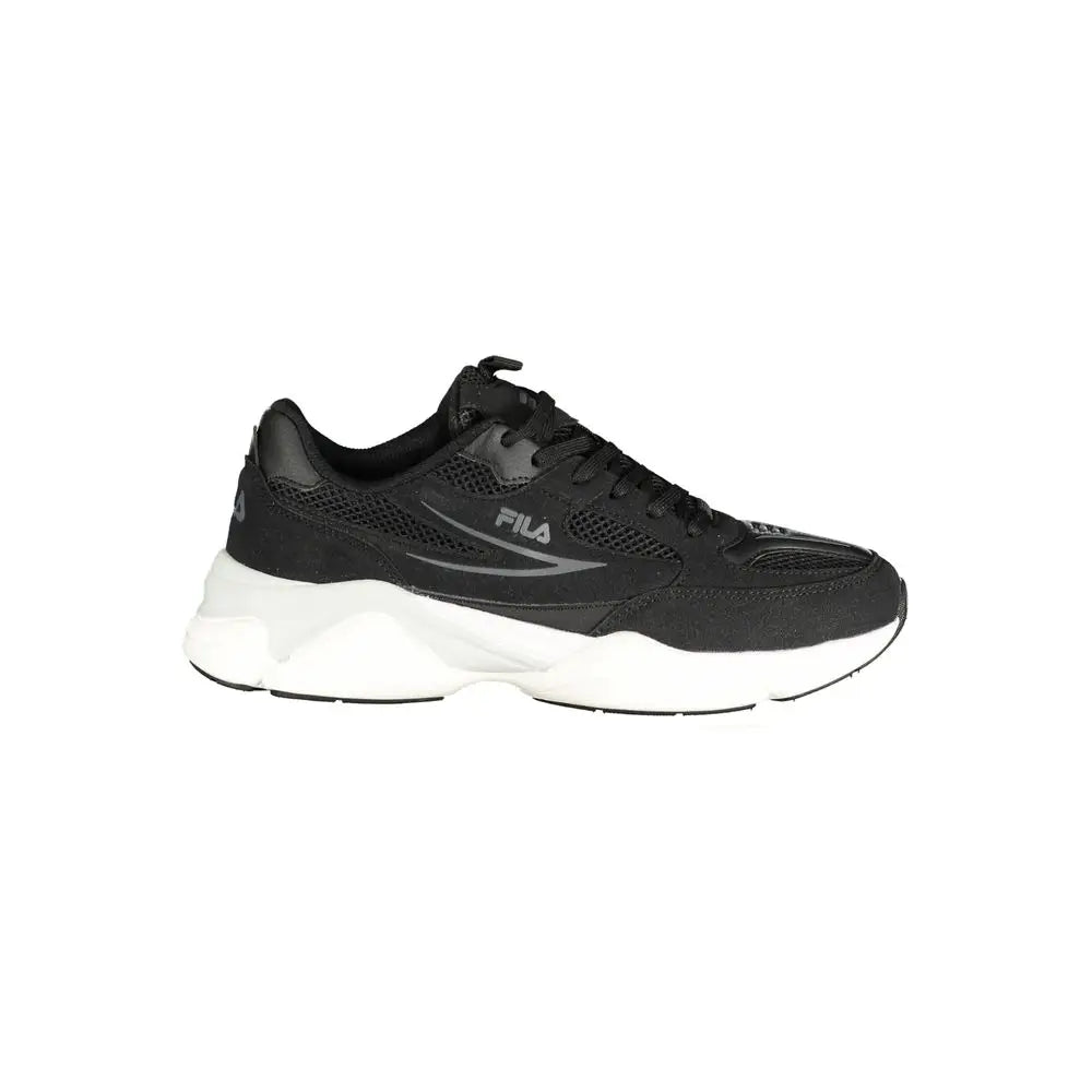 Fila sort sort Fila Black Polyurethane herresneaker med hvid sål og mesh overdel
