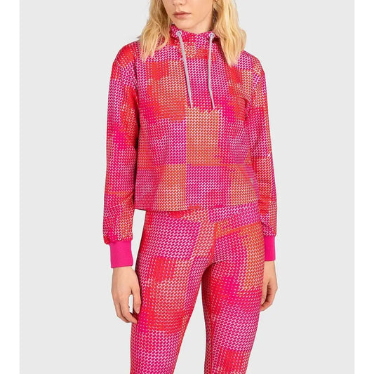 Fila multicolor polyester sweatshirt med pink-orange mønster og matchende leggings