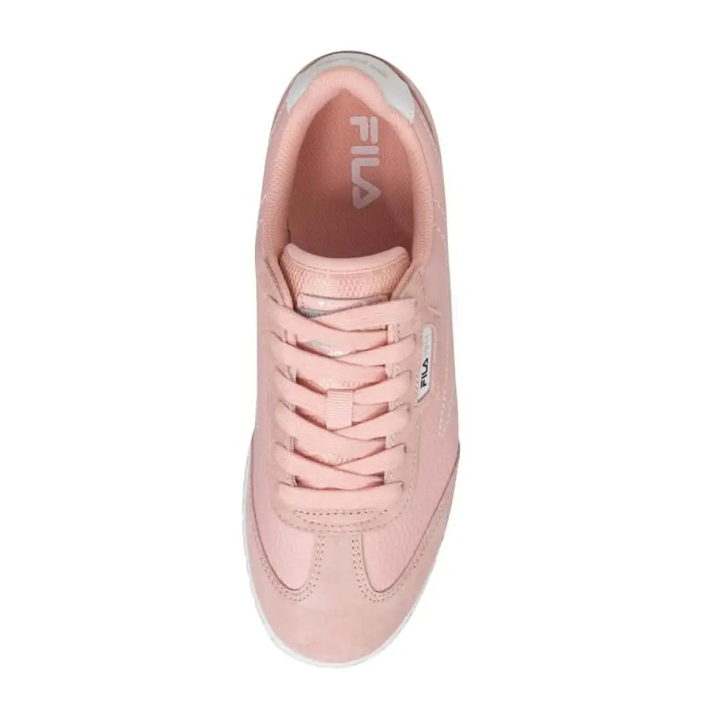 Fila pink leather low top sneaker med suede overdel og hvid gummisål