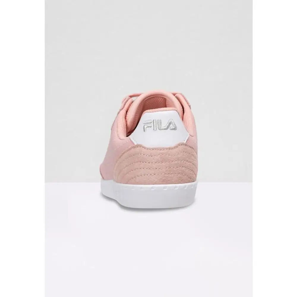 Fila pink leather low top sneakers with white rubber sole and suede upper