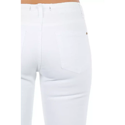 Frankie Morello White Cotton Women Jeans