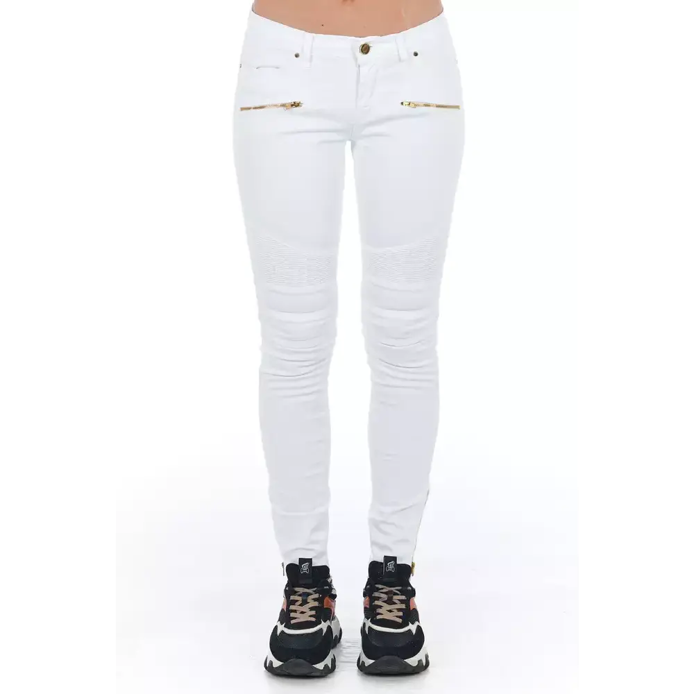 Frankie Morello White Cotton Women Jeans
