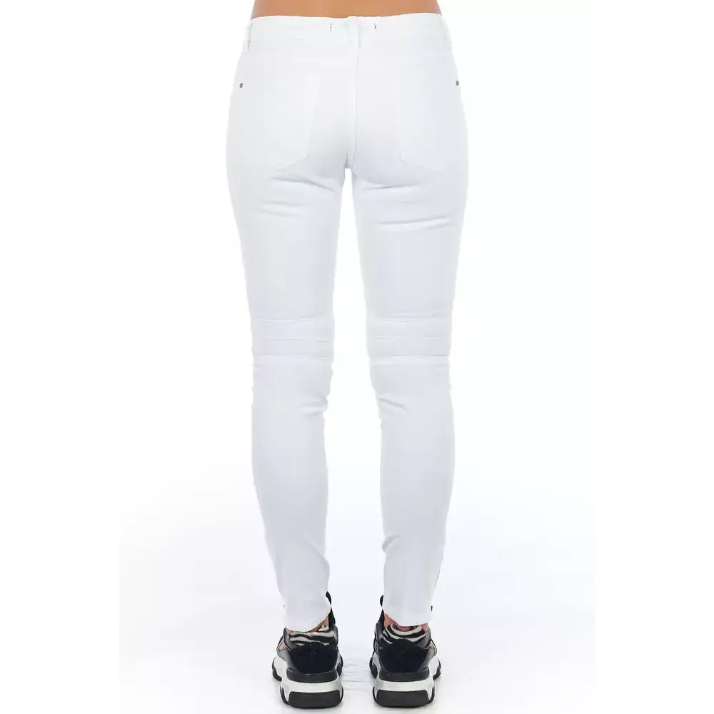 Frankie Morello White Cotton Women Jeans