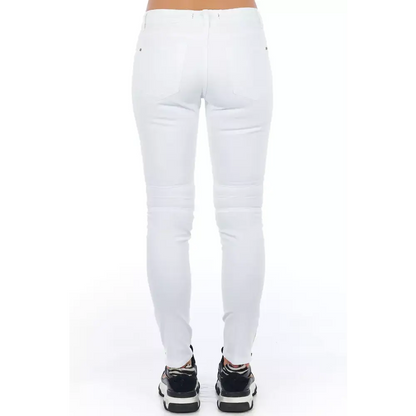 Frankie Morello White Cotton Women Jeans