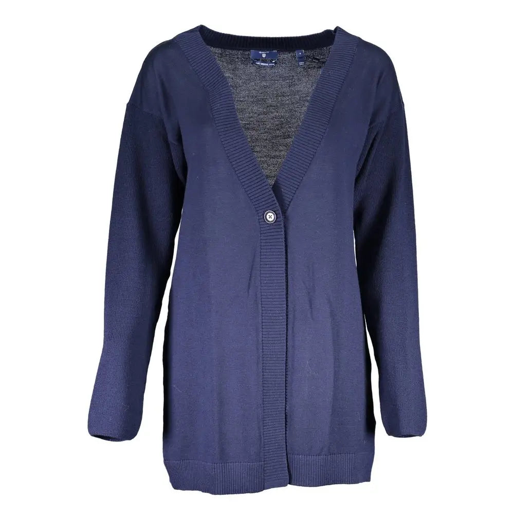 Gant Blu Wool Womens Cardigan - Sweaters