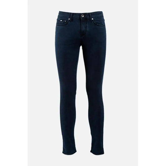 Gas Blue Cotton slim fit jeans i mørk indigo denim med klassisk femlommedesign