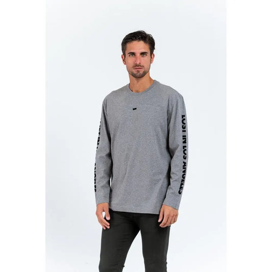 Grå langærmede t-shirt fra Gas, 100% originale brands i outlet mærkevarer